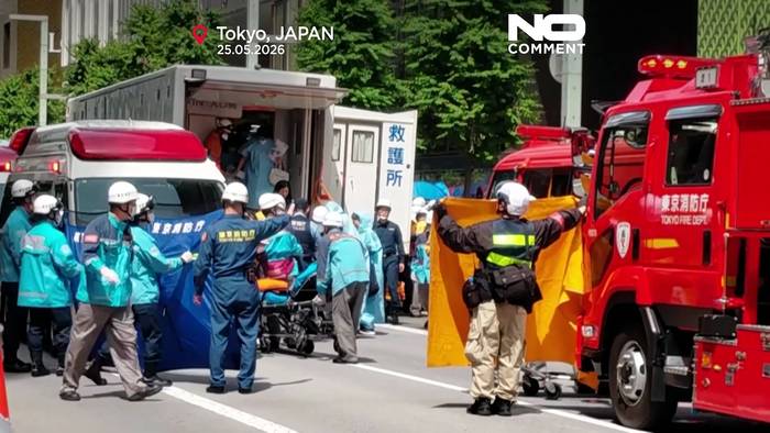 News video: Panik in Luxus-Mall in Tokio: Mann versprüht unbekannte Substanz