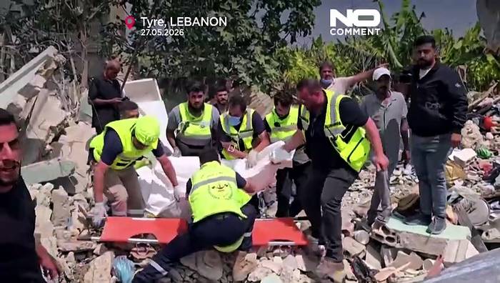 News video: Libanon: Nach tödlichem israelischem Angriff Leichen bei Tyros aus Trümmern geborgen