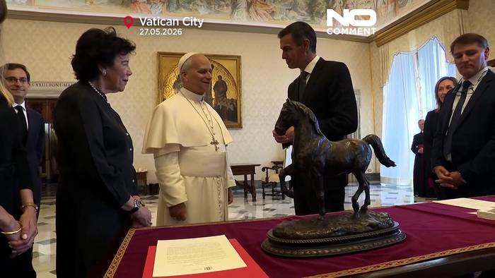 News video: Papst Leo XIV trifft Pedro Sánchez im Vatikan vor Spanien-Besuch