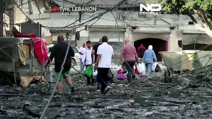 News video: Libanon: Einwohner von Tyrus räumen Trümmer nach israelischen Angriffen