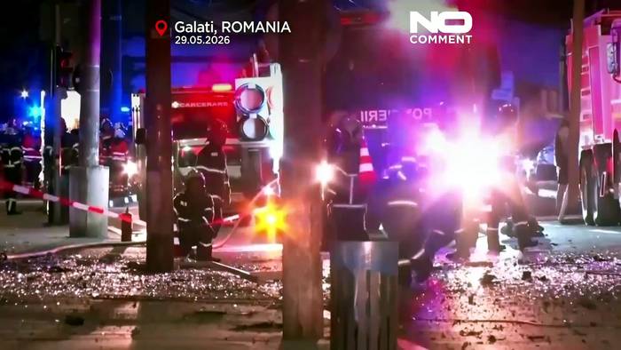 News video: Rumänien: Erste Bilder zeigen Schäden nach Drohnentreffer an Wohnblock nahe Ukraine