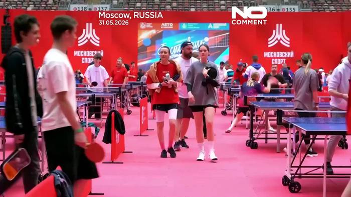 News video: Moskau: 7.000 Spieler treten bei riesigem Tischtennis-Festival an