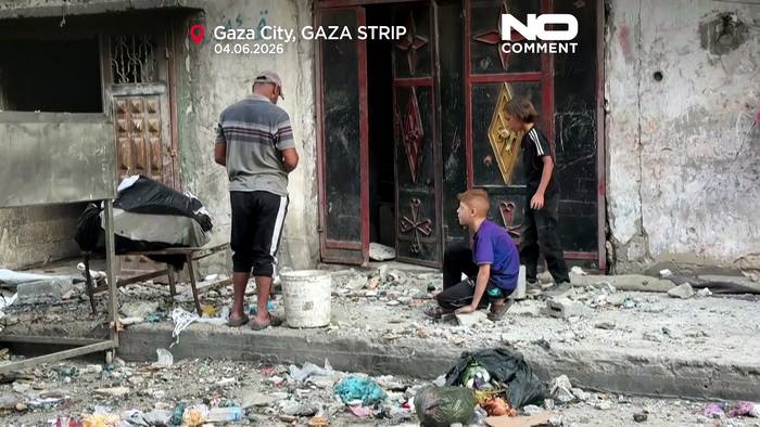 News video: Bewohner von Gaza-Stadt begutachten Zerstörung nach nächtlichem israelischem Angriff