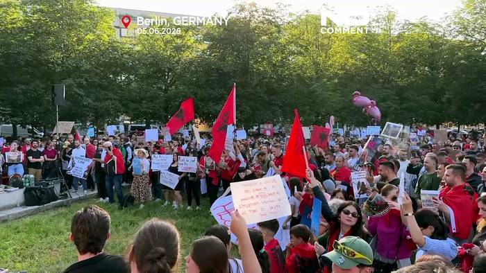 News video: Albaner in Berlin demonstrieren gegen Kushners Luxusprojekt auf Sazan und in Vjosa–Narta