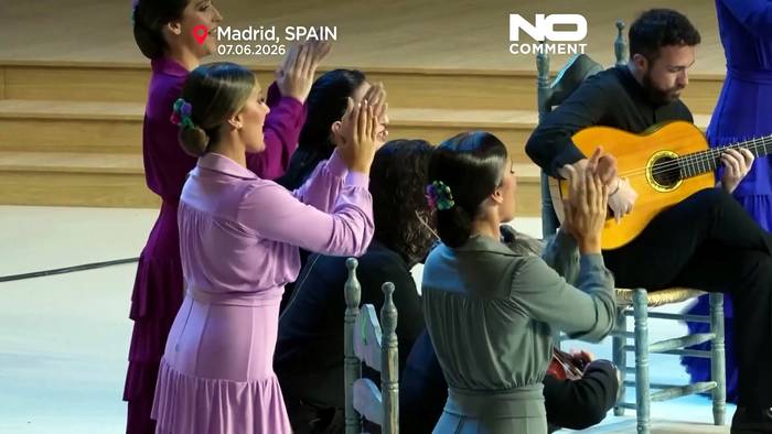 News video: Papst Leo XIV trifft Antonio Banderas und sieht Flamenco-Show in Madrid