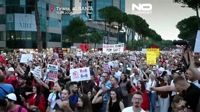 News video: Albanien: Tausende demonstrieren am zwölften Tag gegen Trump-nahes Luxusresort