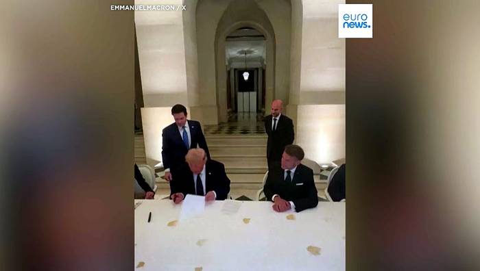 News video: Video: Die Unterzeichnung des US-Iran-Abkommens in Versailles