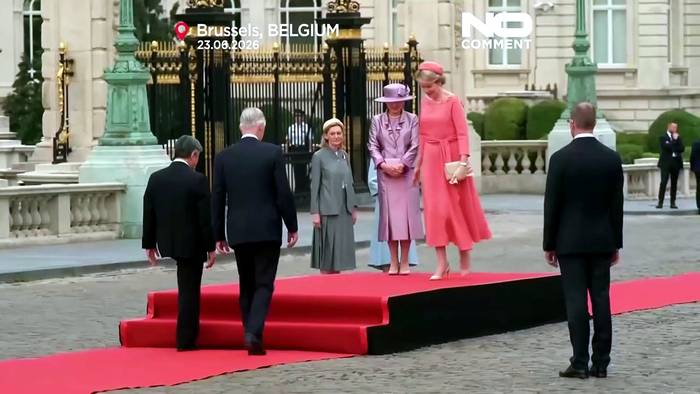 News video: Belgische Royals empfangen Japans Kaiser mit rotem Teppich