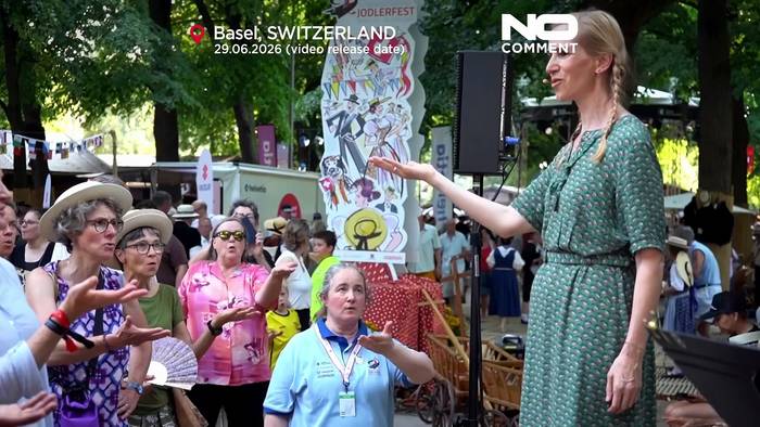 News video: Basel ächzt in Hitze: Jodler proben in öffentlichen Brunnen