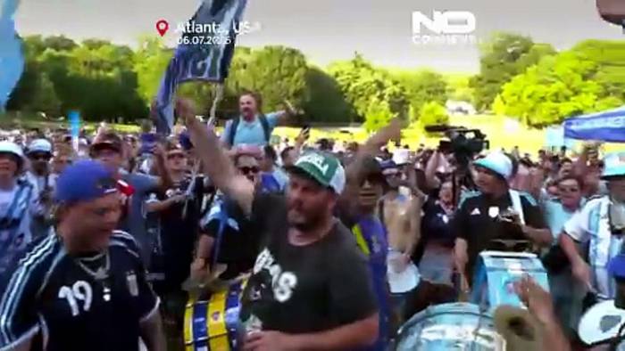News video: Argentinien-Fans kommen in Atlanta zum traditionellen WM-Banderazo zusammen