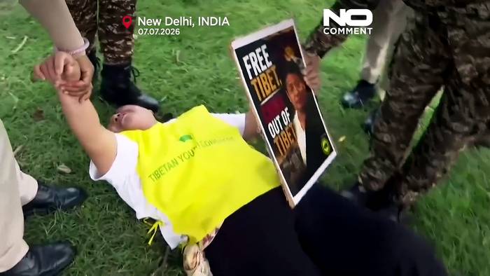 News video: Tibet-Aktivisten vor chinesischer Botschaft in Neu-Delhi festgenommen