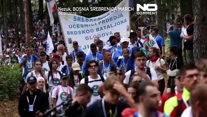 News video: Tausende nehmen an Friedensmarsch in Bosnien für Opfer von Srebrenica teil