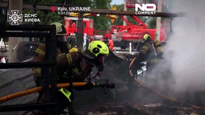 News video: Krieg in der Ukraine: russische Raketen- und Drohnenangriffe auf Kyjiw – zehn Verletzte