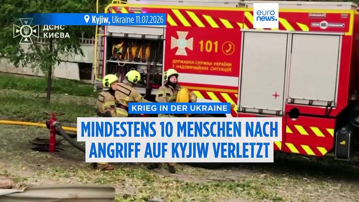 News video: Raketenangriffe auf Kyjiw verletzen mindestens zehn Menschen