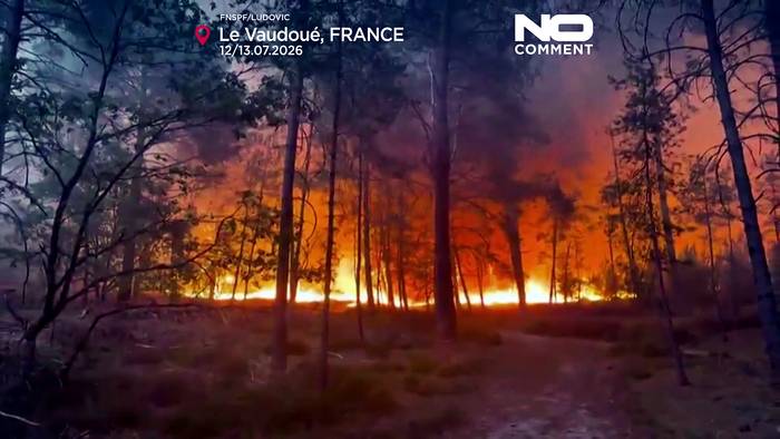 News video: Großbrand südlich von Paris: Wald steht in Flammen