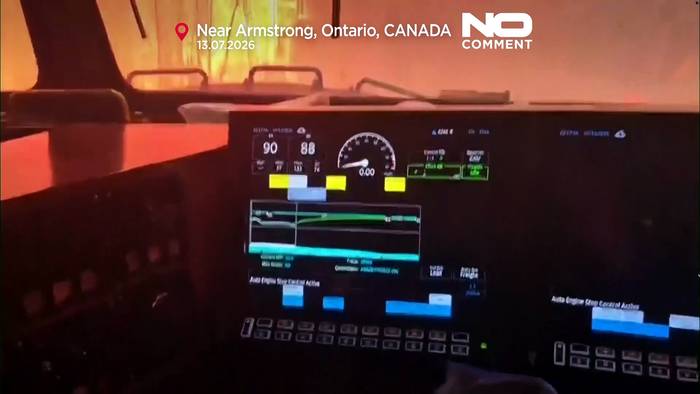 News video: Kanada: Zugpersonal entkommt Flammen nahe Armstrong in Ontario