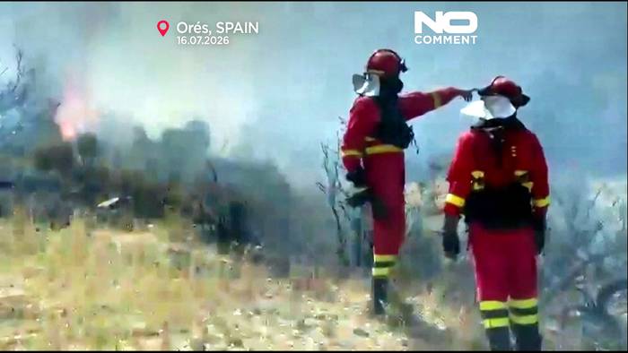 News video: Spanien kämpft in Hitzewelle gegen großen Waldbrand in Aragon