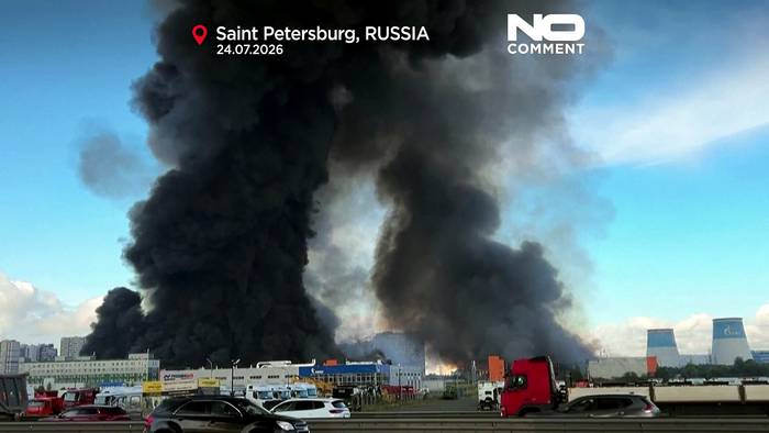 News video: Ukrainischer Drohnenangriff löst Großbrand in Lagerhallen in St. Petersburg aus
