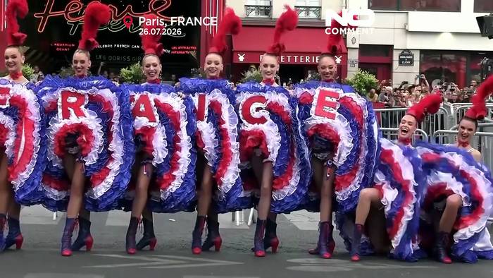 News video: Moulin-Rouge-Tänzerinnen feiern Tour-de-France-Finale in Paris
